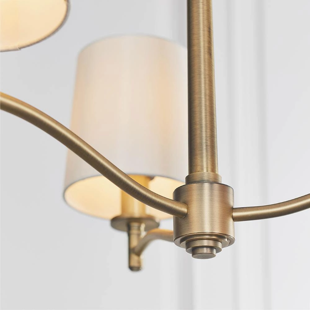 Endon Ortona 3 Light Antique Brass Ceiling Pendant