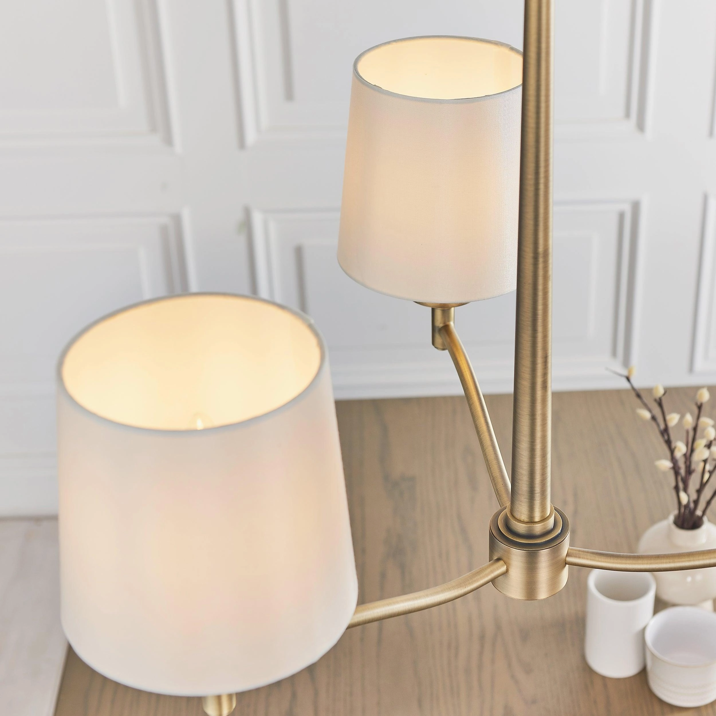 Endon Ortona 3 Light Antique Brass Ceiling Pendant
