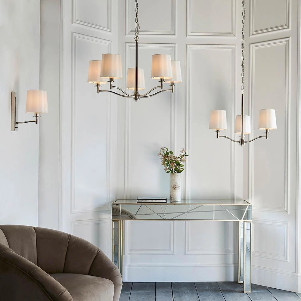 Endon Ortona 3 Light Nickel Pendant Ceiling Light