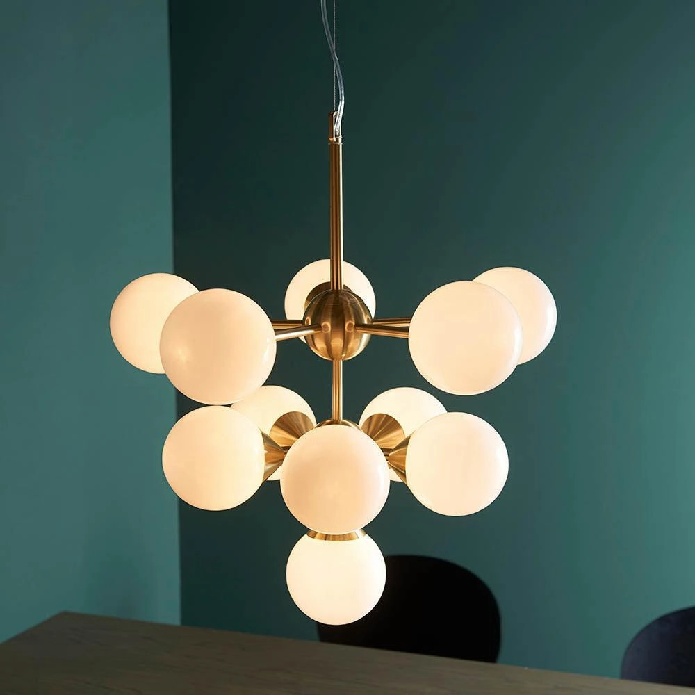 Endon Oscar 11 Brass Finish Light Pendant Ceiling Light