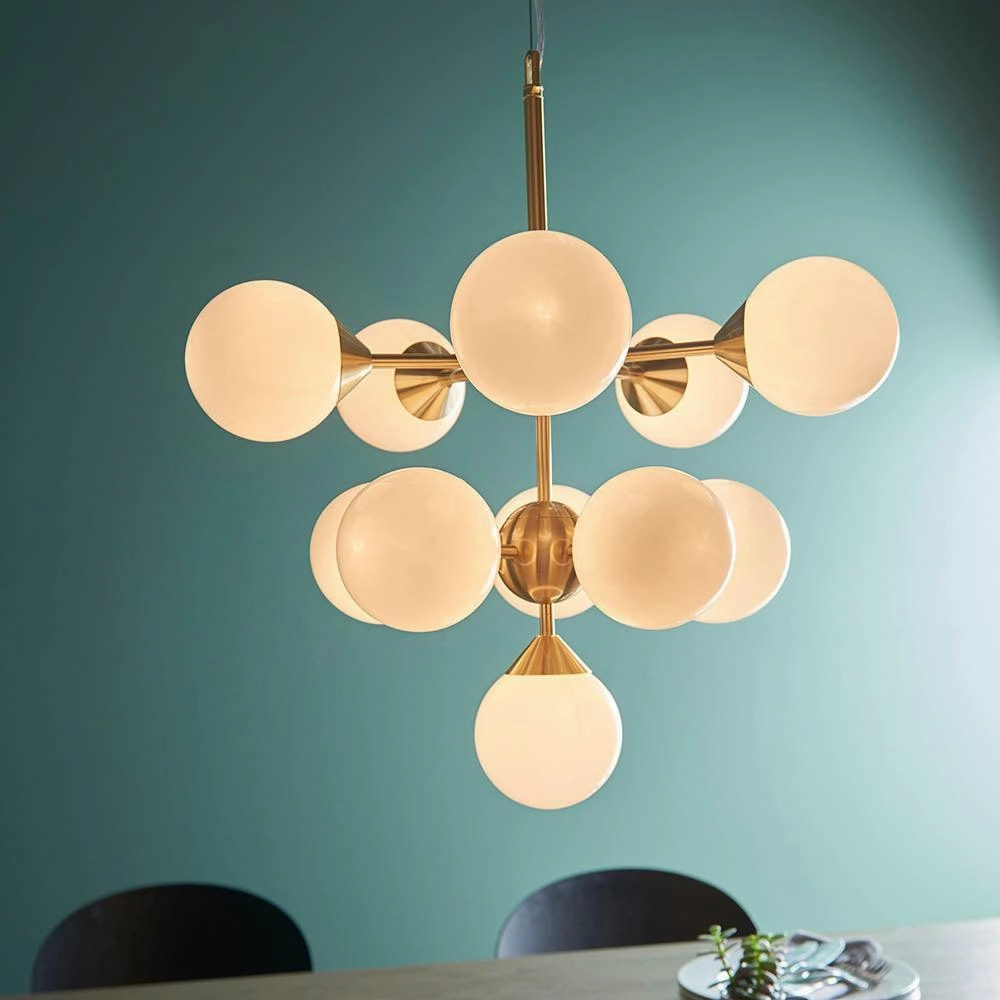 Endon Oscar 11 Brass Finish Light Pendant Ceiling Light