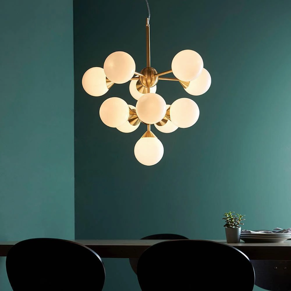 Endon Oscar 11 Brass Finish Light Pendant Ceiling Light