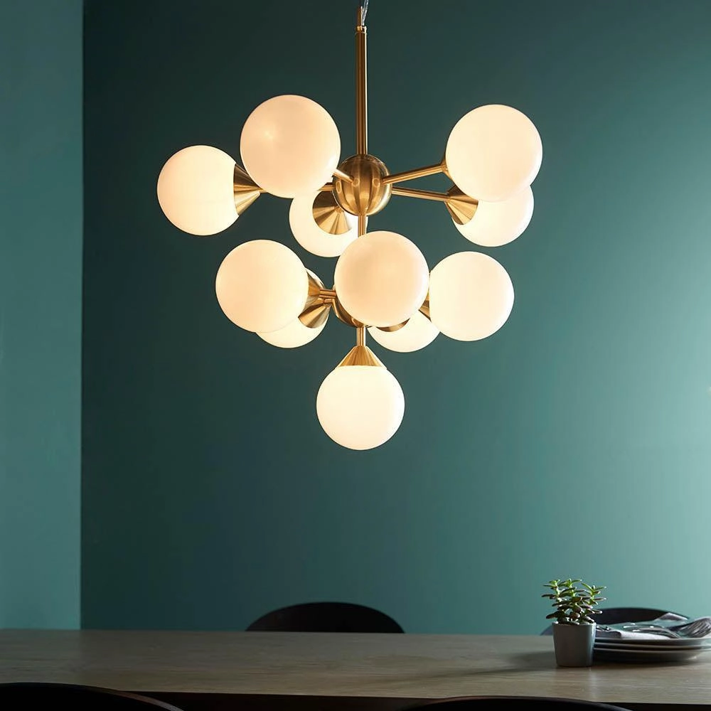 Endon Oscar 11 Brass Finish Light Pendant Ceiling Light