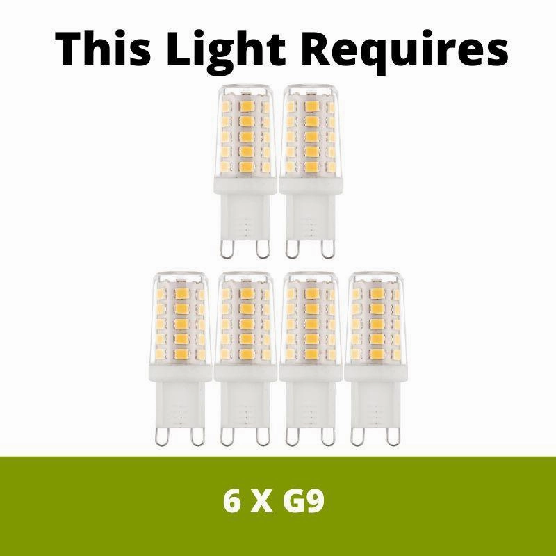 Endon Oscar 6 Light Brass Finish Semi Flush Ceiling Light