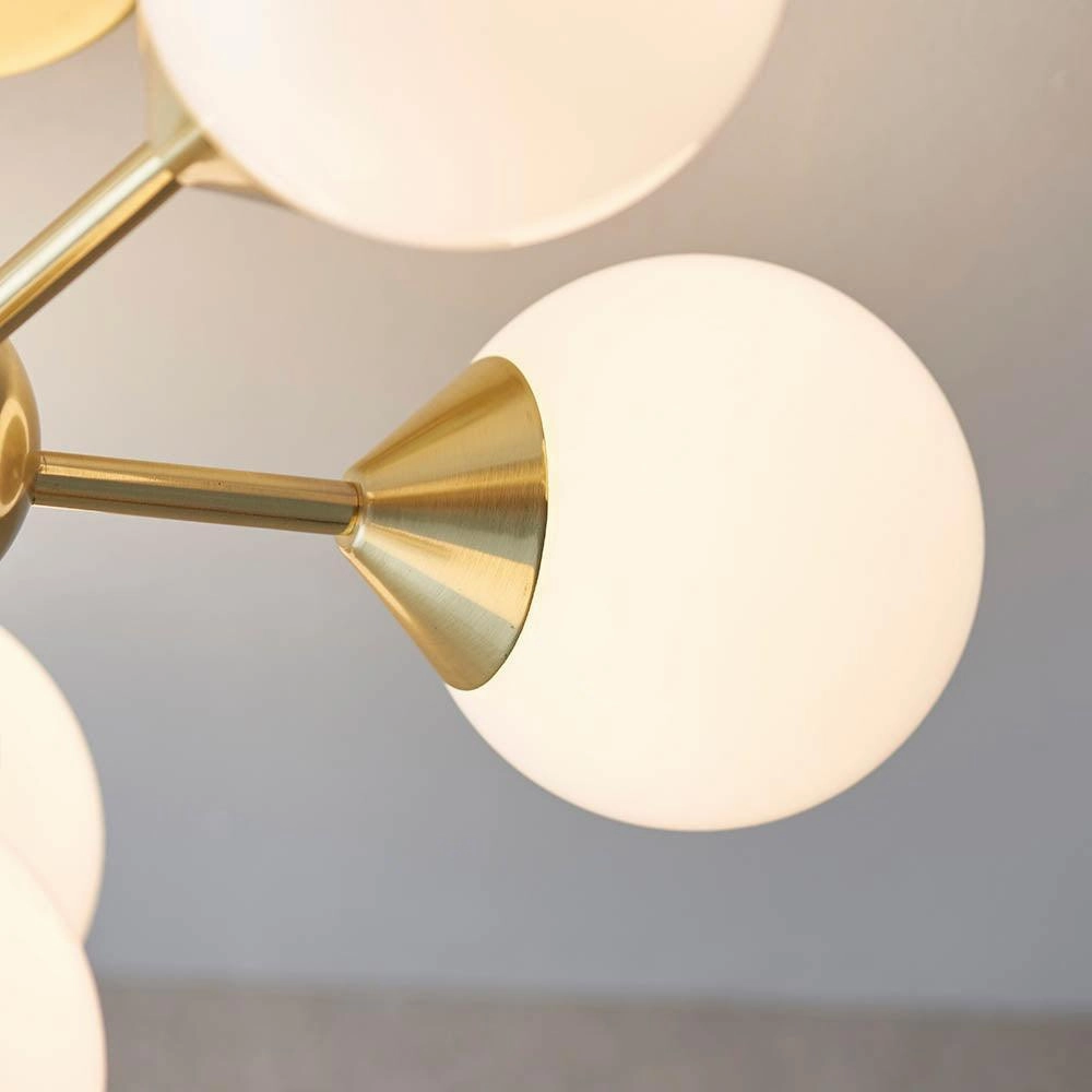 Endon Oscar 6 Light Brass Finish Semi Flush Ceiling Light