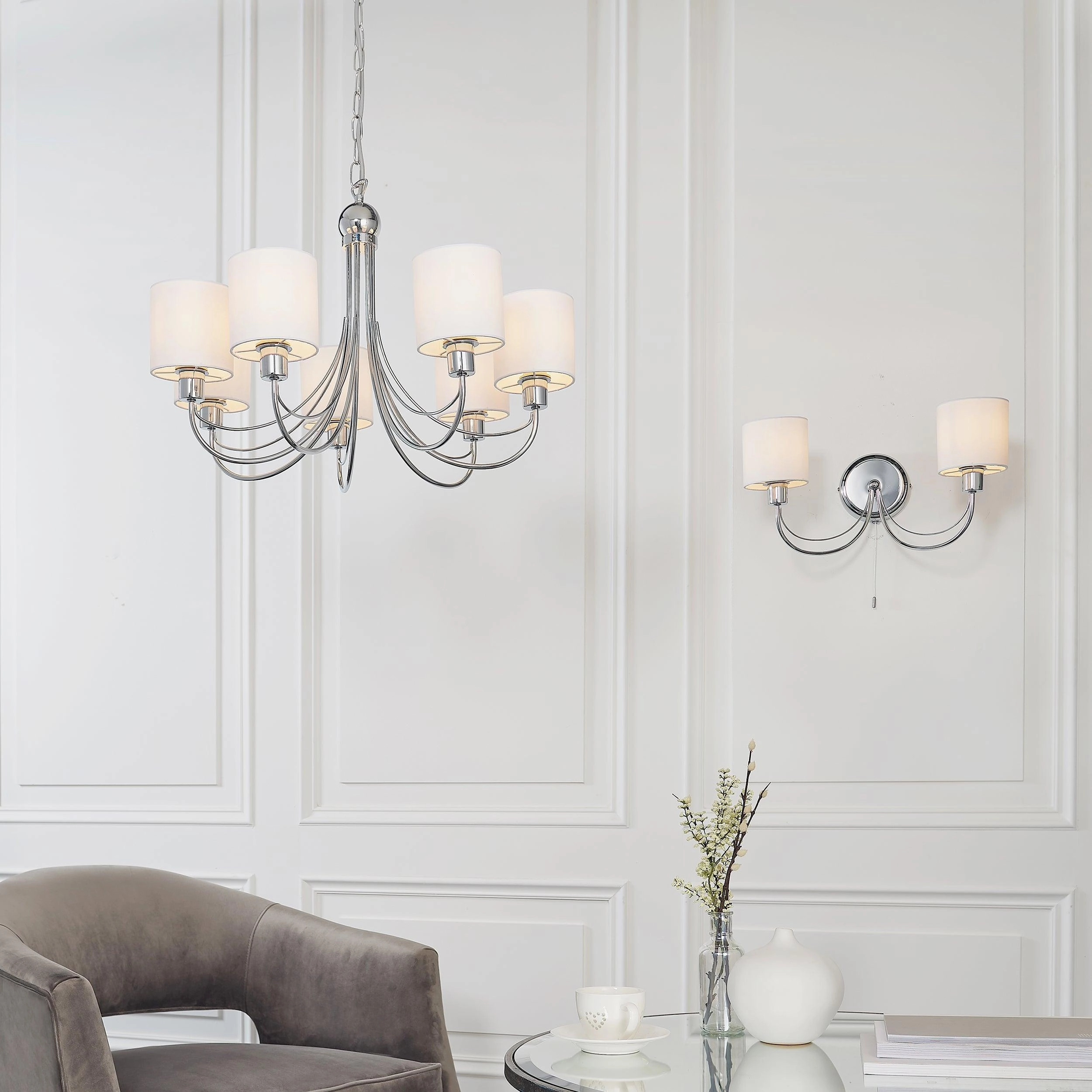 Endon Phantom 7 Arm Chrome Ceiling Pendant Endon Lighting