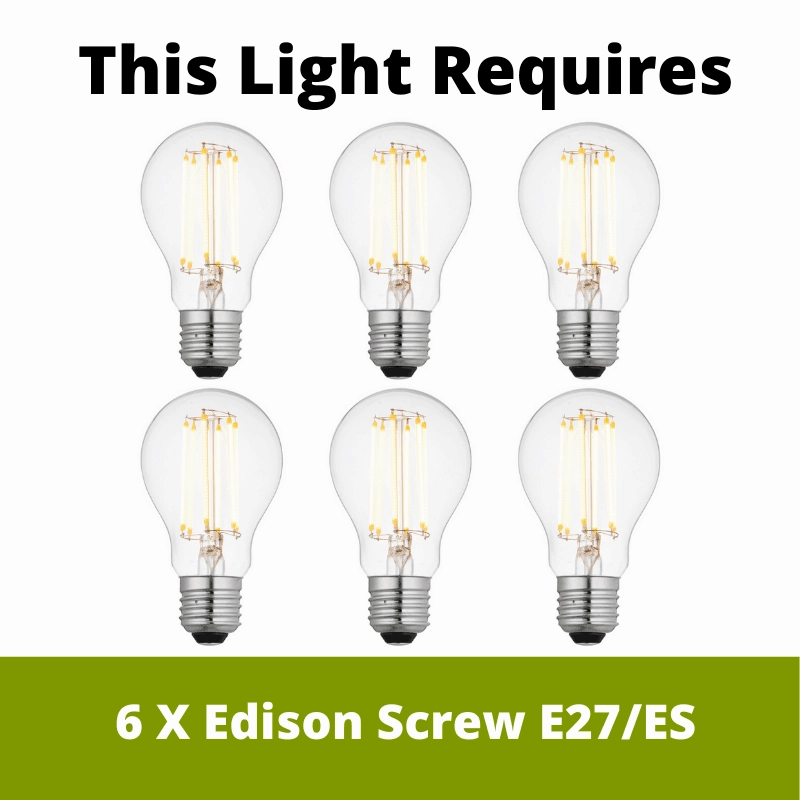 Endon Pipe 6 Light Aged Pewter Semi Flush Ceiling Light