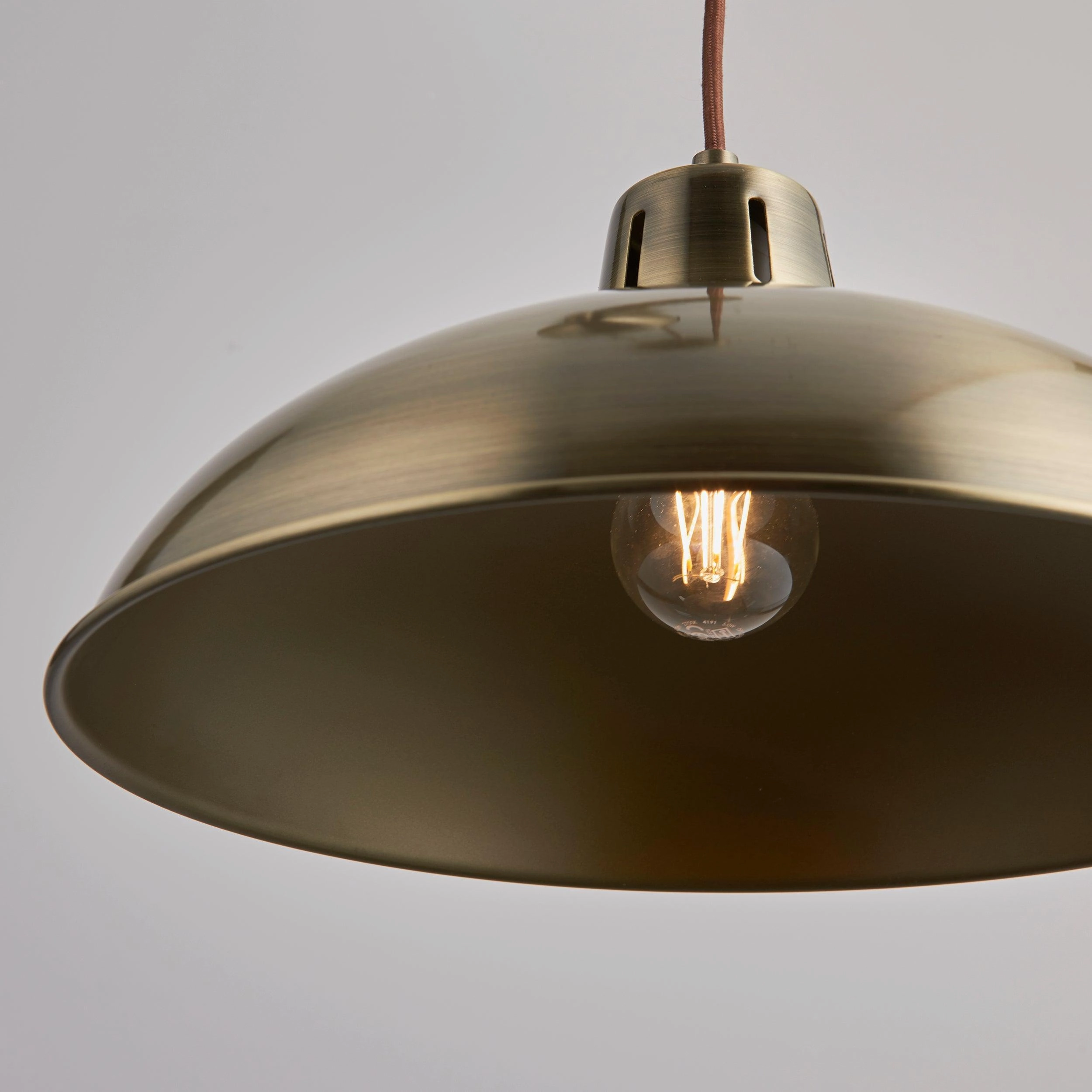 Endon Polka Rise & Fall Antique Brass 1 Light Ceiling Pendant