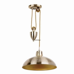 Endon Polka Rise & Fall Antique Brass 1 Light Ceiling Pendant simple ceiling design light