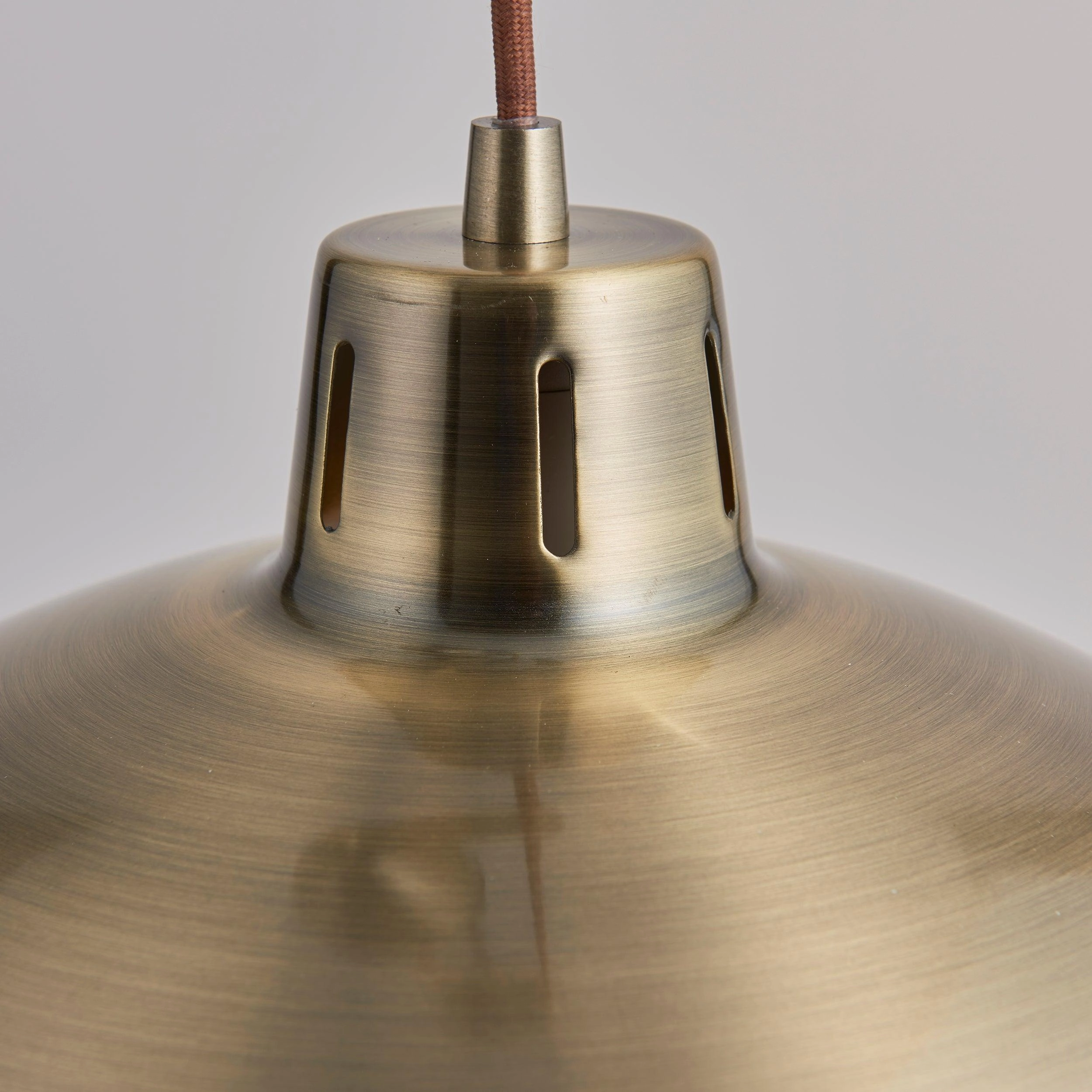 Endon Polka Rise & Fall Antique Brass 1 Light Ceiling Pendant