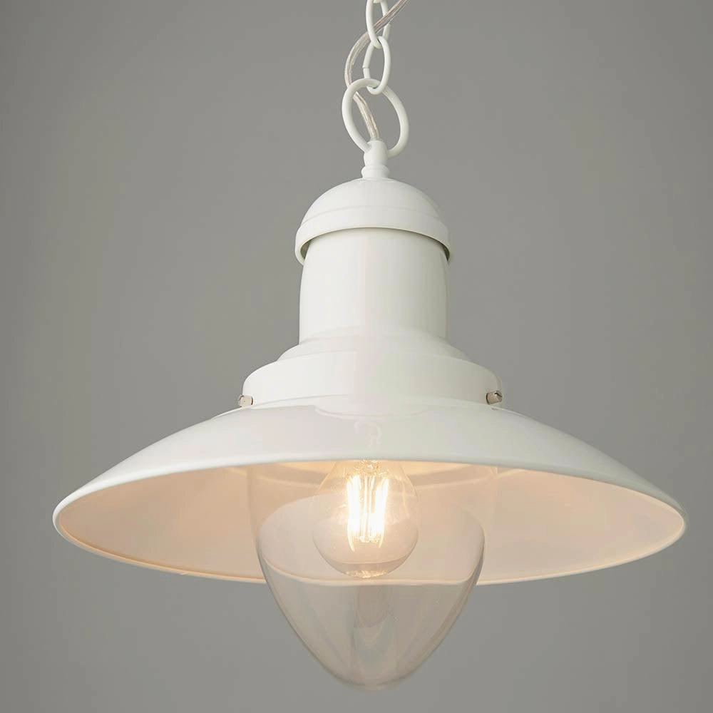 Endon Polperro 1 Light Cream Ceiling Pendant