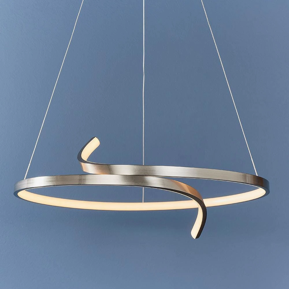 Endon Rafe 1 Light Nickel Ceiling Pendant