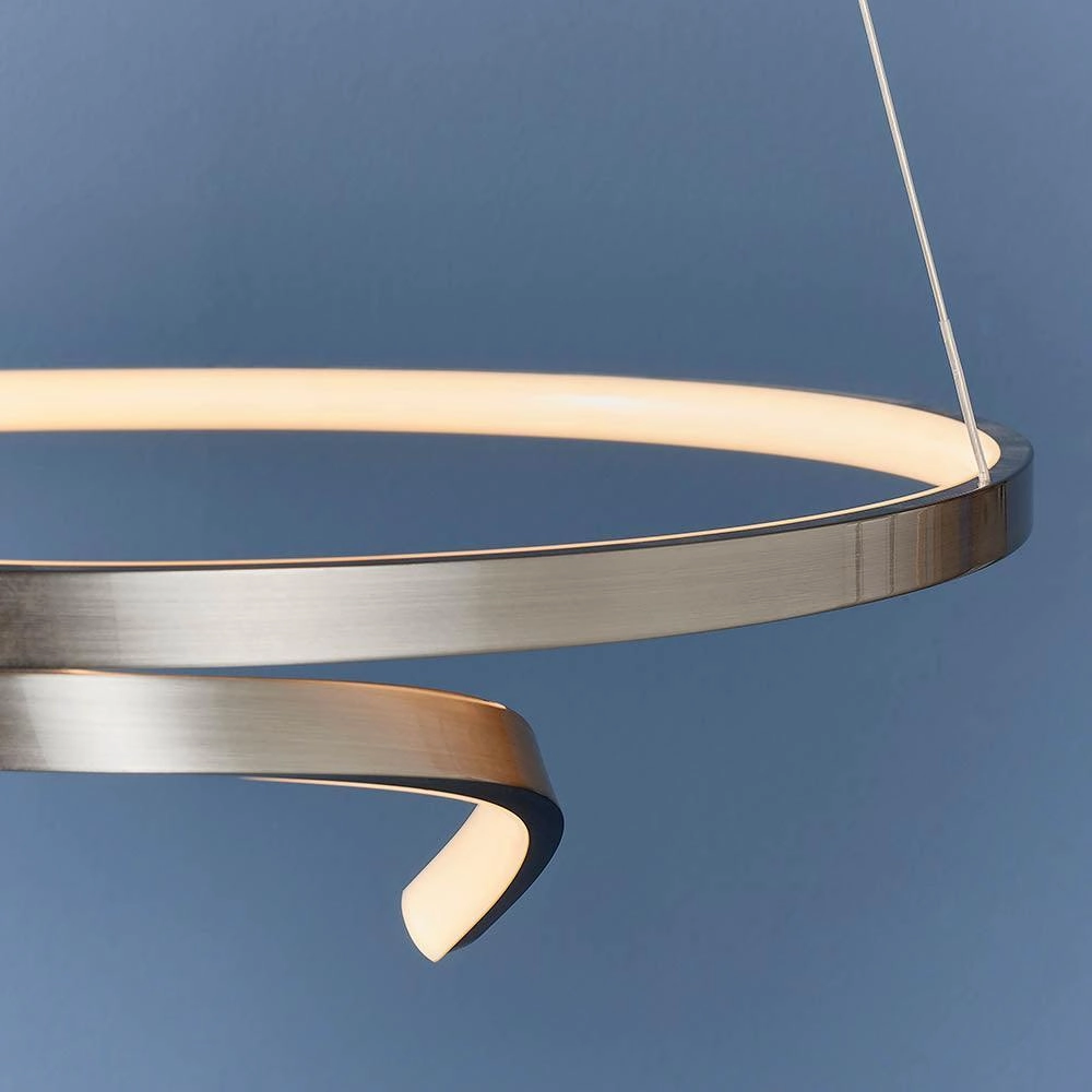 Endon Rafe 1 Light Nickel Ceiling Pendant