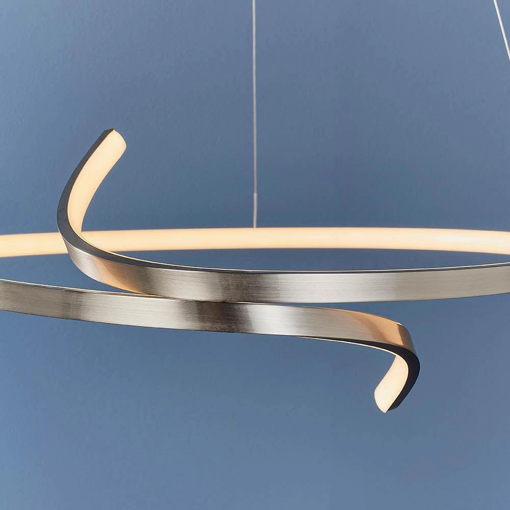Endon Rafe 1 Light Nickel Ceiling Pendant