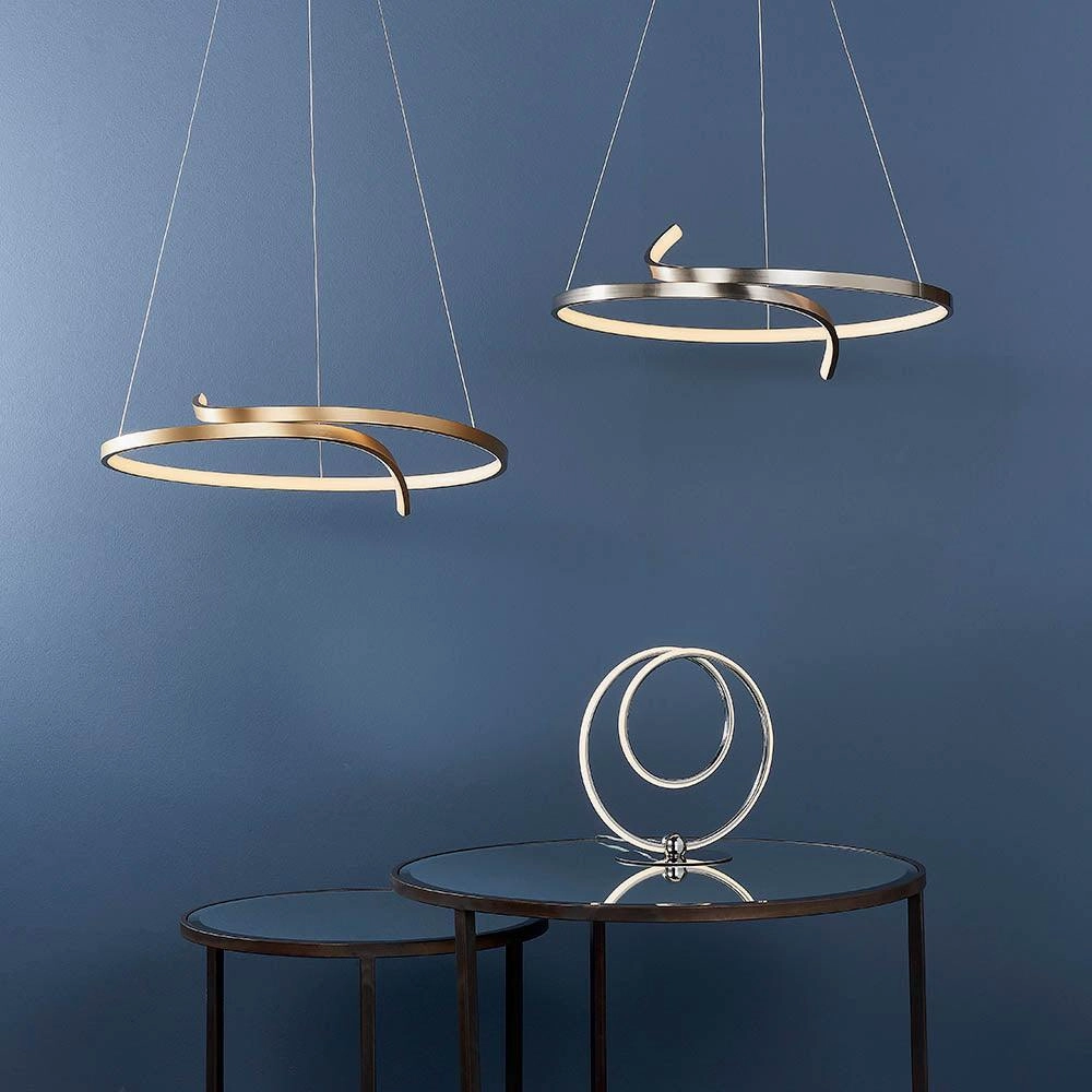 Endon Rafe 1 Light Nickel Ceiling Pendant