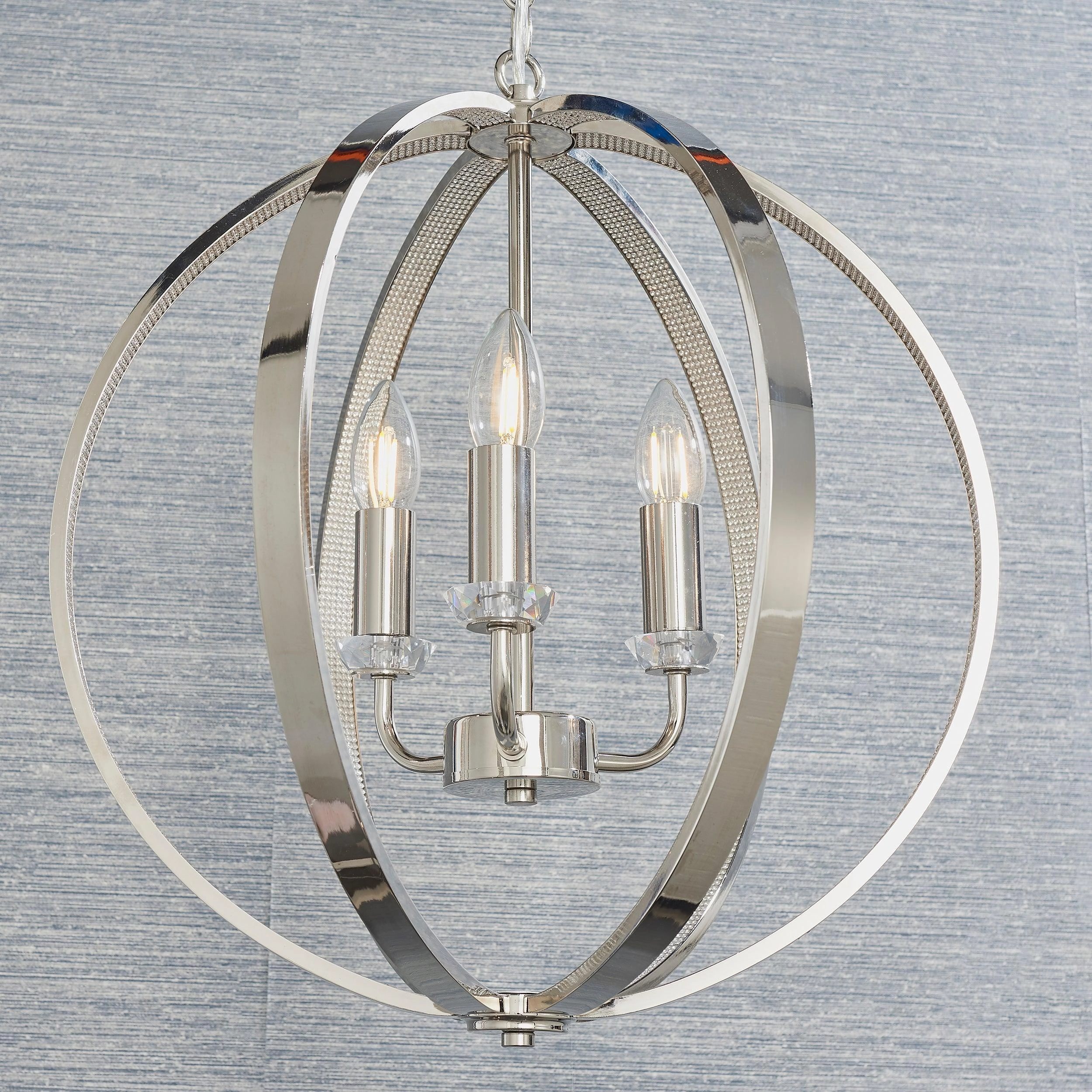 Endon Ritz 3 Light Nickel Ceiling Pendant