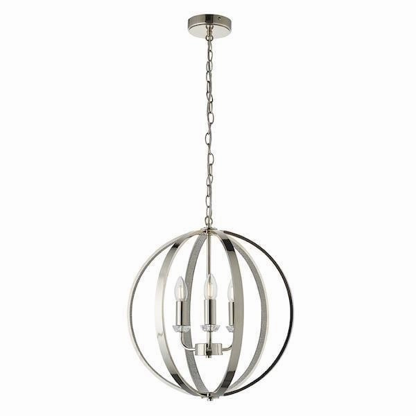 Endon Ritz 3 Light Nickel Ceiling Pendant minimalist ceiling light