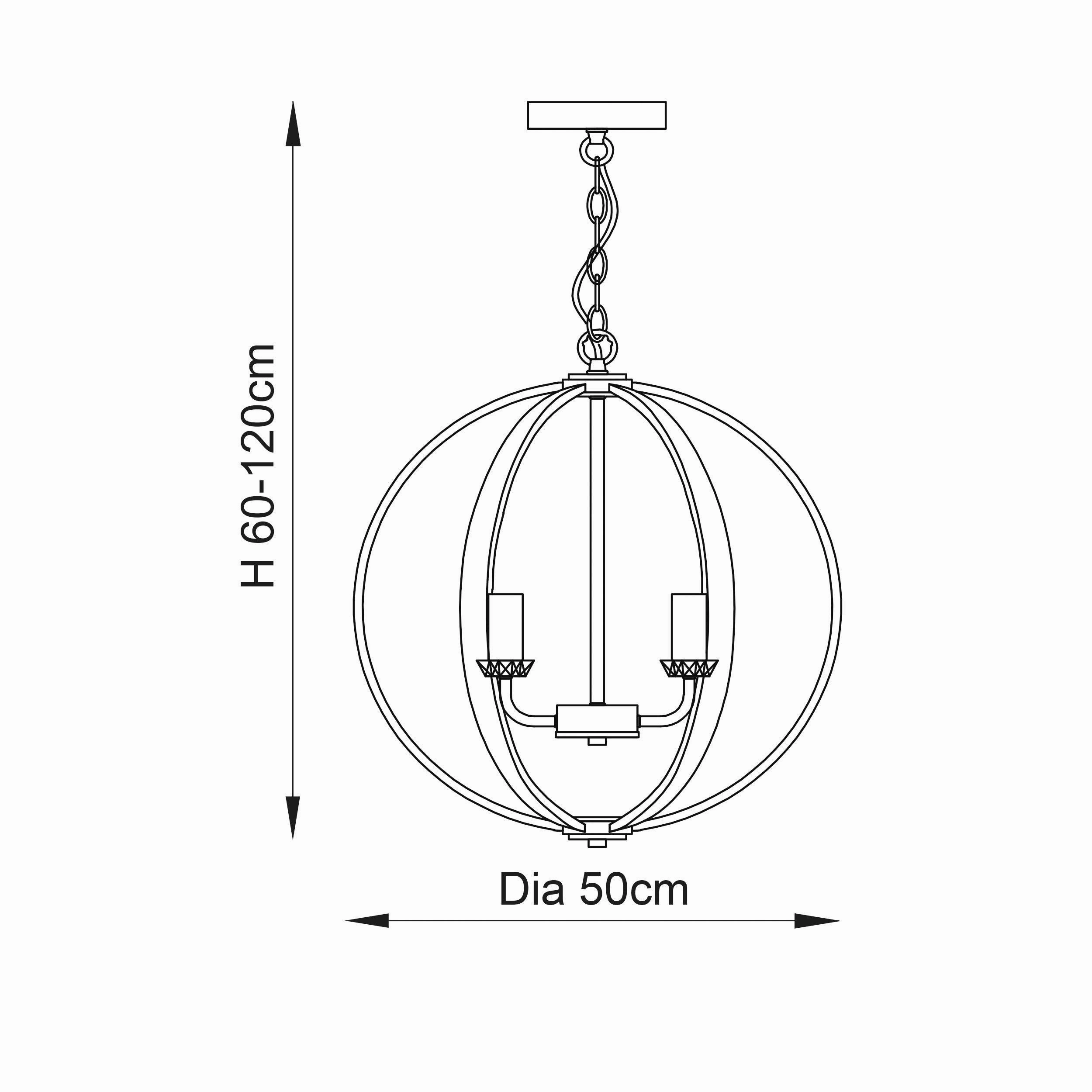 Endon Ritz 6 Light Nickel Ceiling Pendant