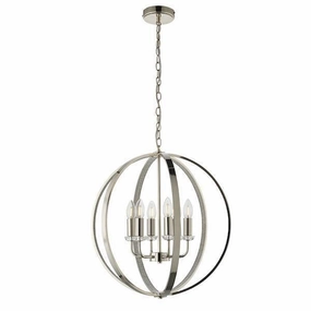 Endon Ritz 6 Light Nickel Ceiling Pendant minimalist ceiling light