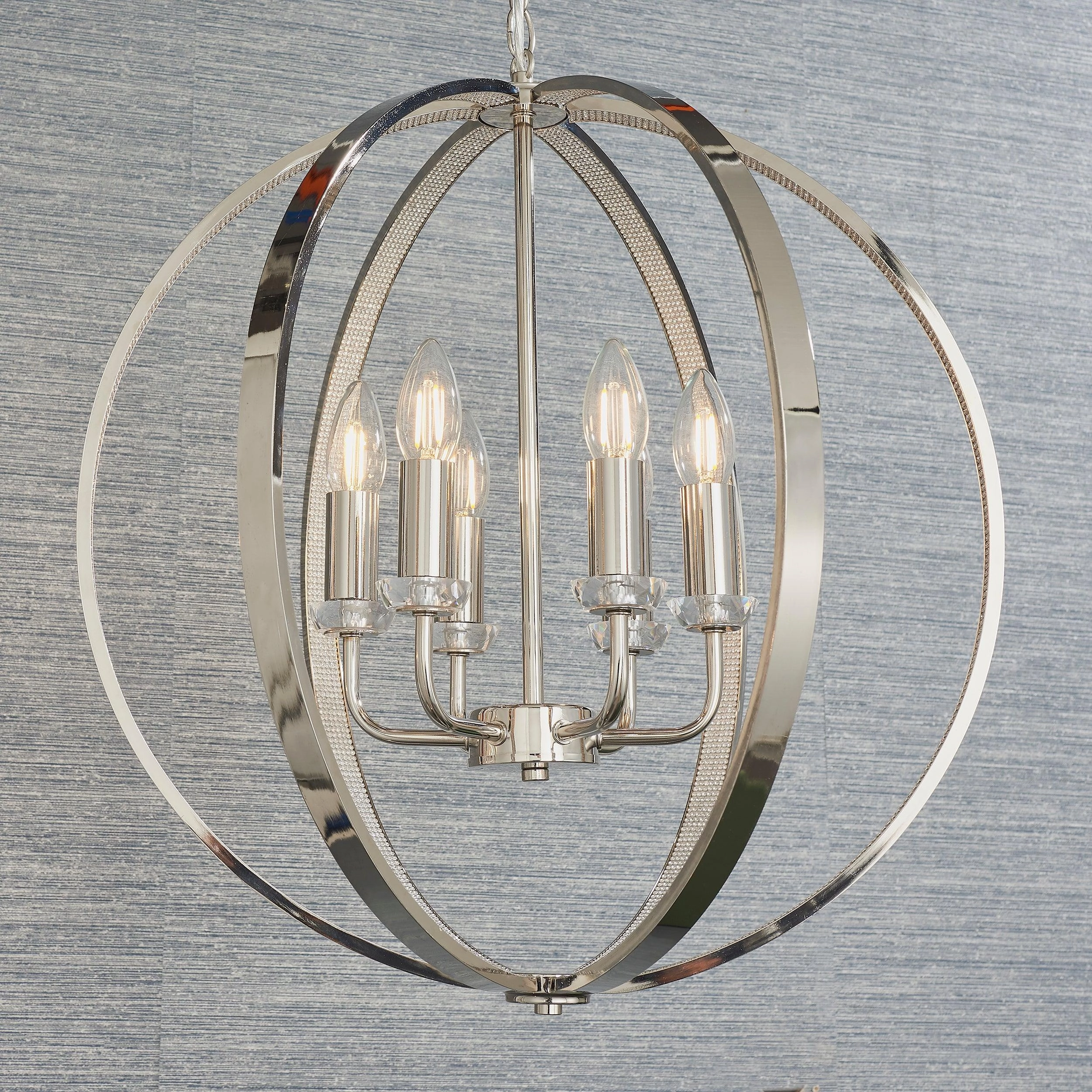 Endon Ritz 6 Light Nickel Ceiling Pendant