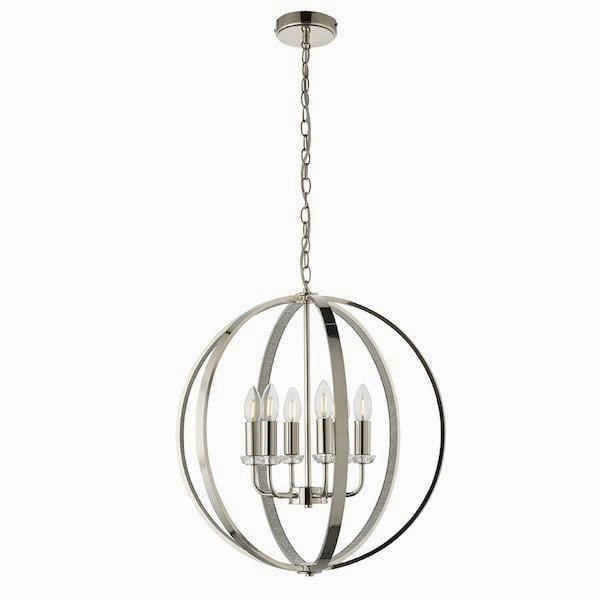 Endon Ritz 6 Light Nickel Ceiling Pendant minimalist ceiling light