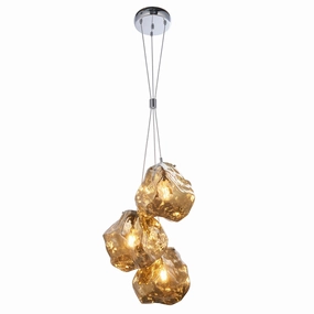 Endon Rock 3 Light Metallic Brass Pendant Light minimalist ceiling light