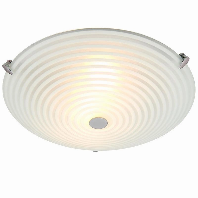 Endon Roundel 2 Light Chrome & Glass Ceiling Flush