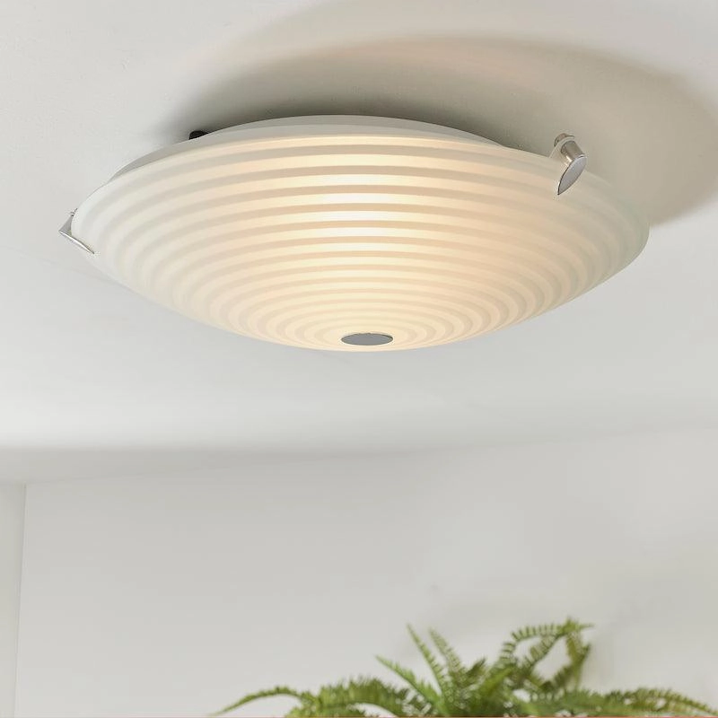 Endon Roundel 2 Light Chrome & Glass Ceiling Flush