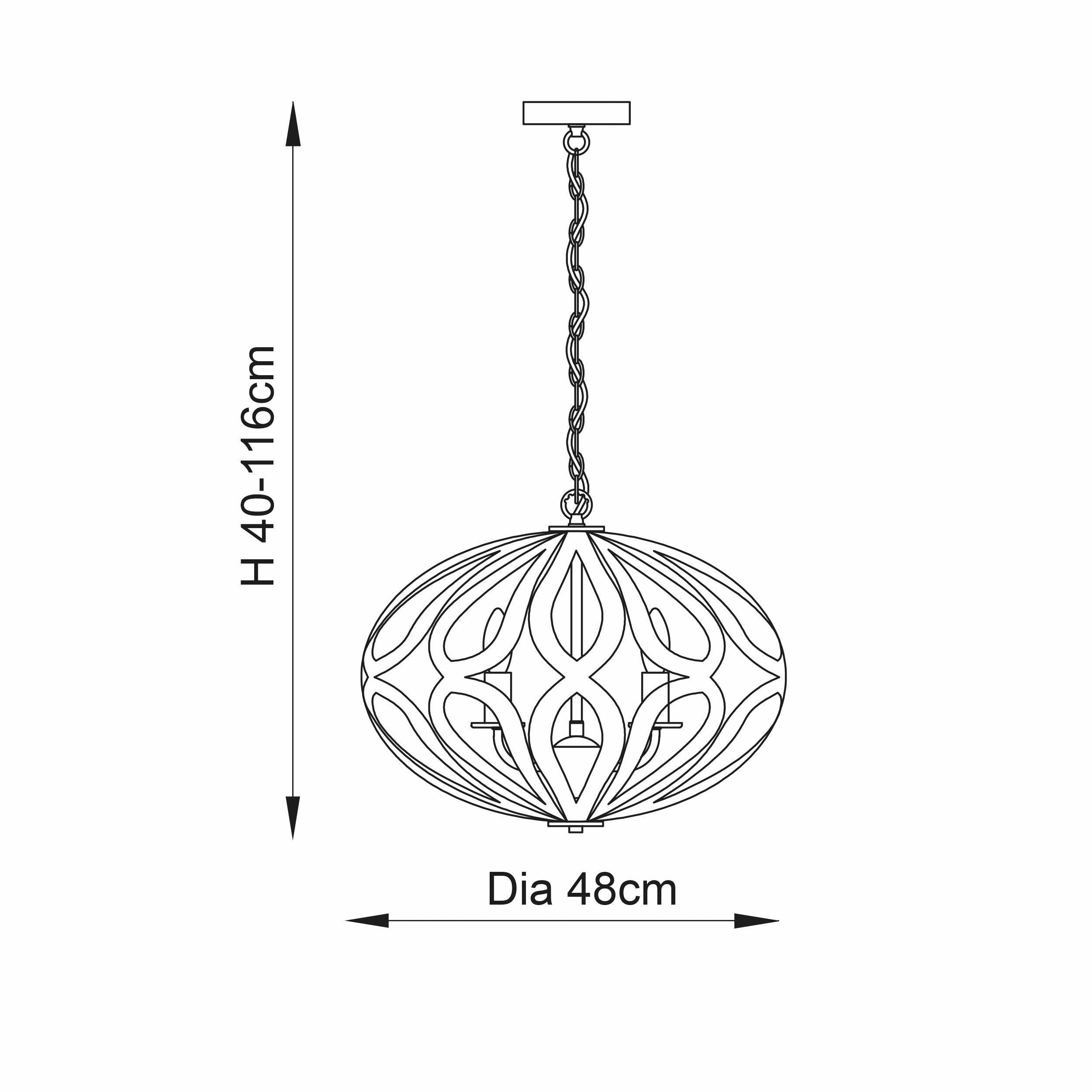 Endon Sirolo 3 Light Antique Bronze Pendant