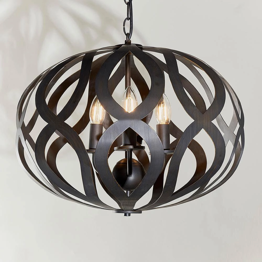 Endon Sirolo 3 Light Antique Bronze Pendant