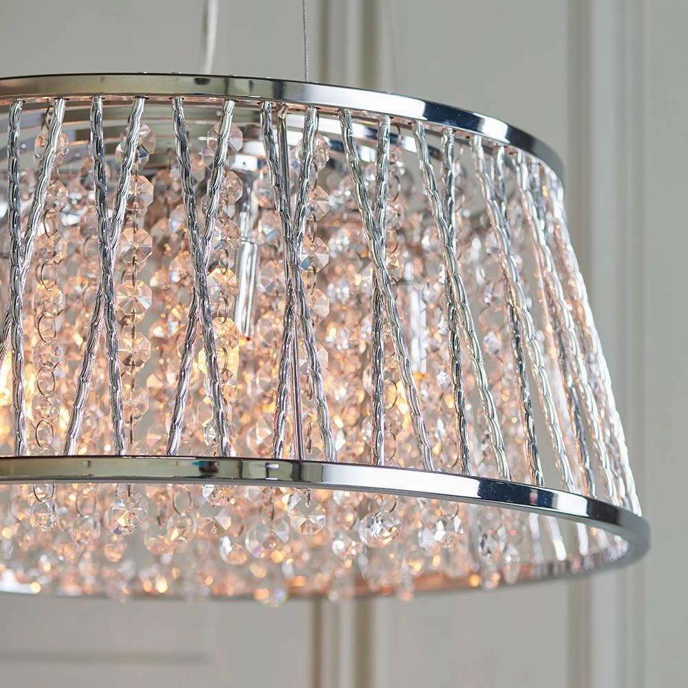 Endon Sophia 5 Light Chrome & Crystal Ceiling Pendant