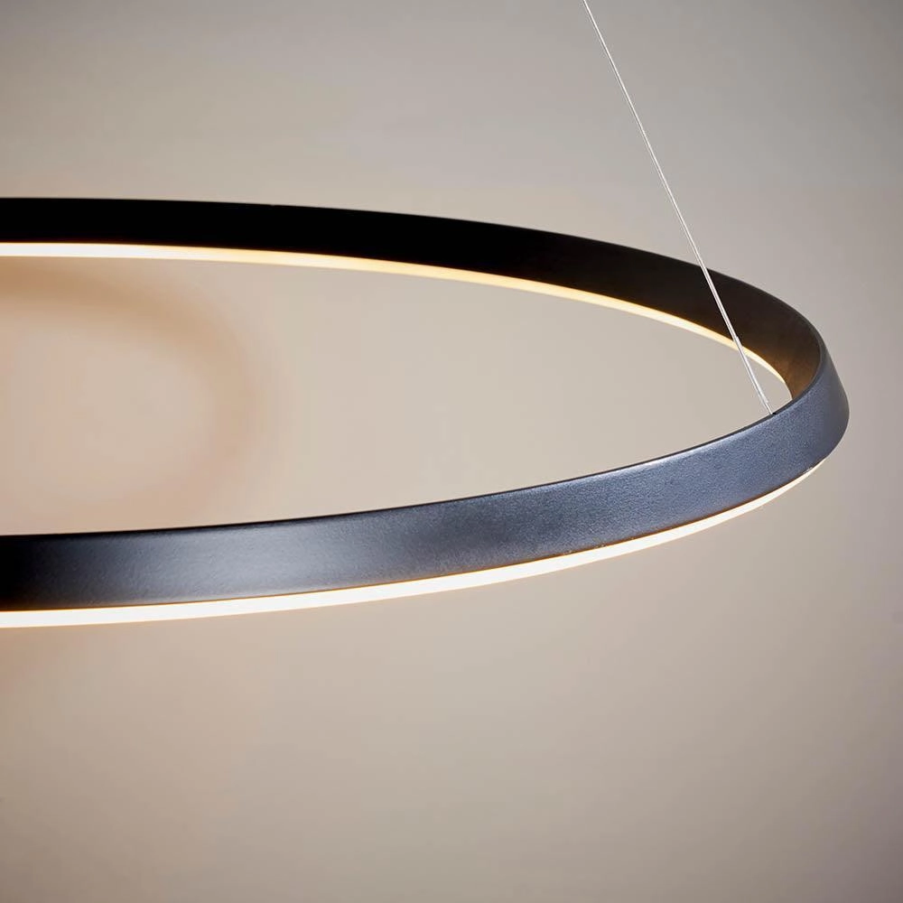 Endon Staten 1 Light Matt Black Pendant Ceiling Light