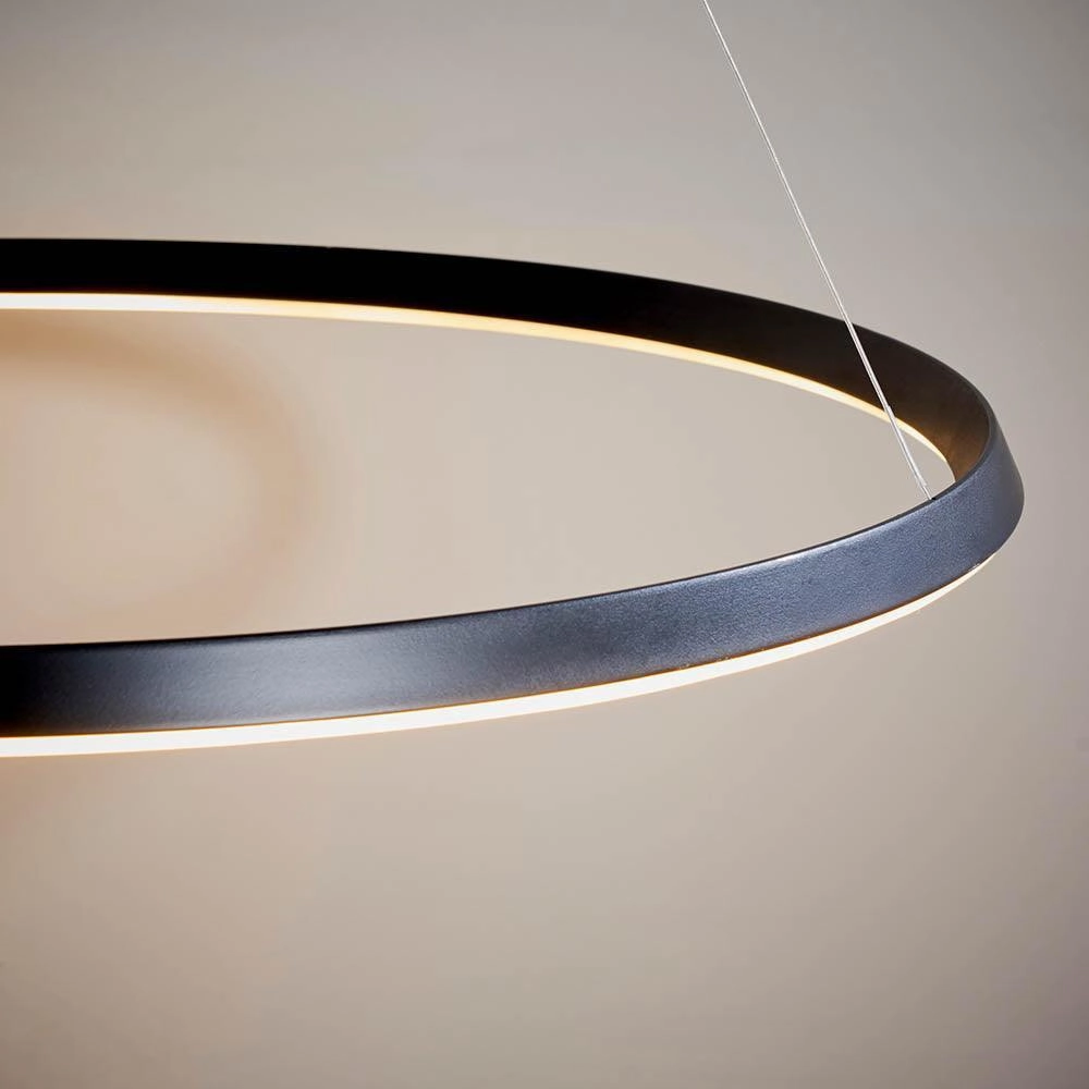 Endon Staten 1 Light Matt Black Pendant Ceiling Light