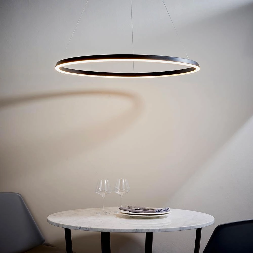 Endon Staten 1 Light Matt Black Pendant Ceiling Light