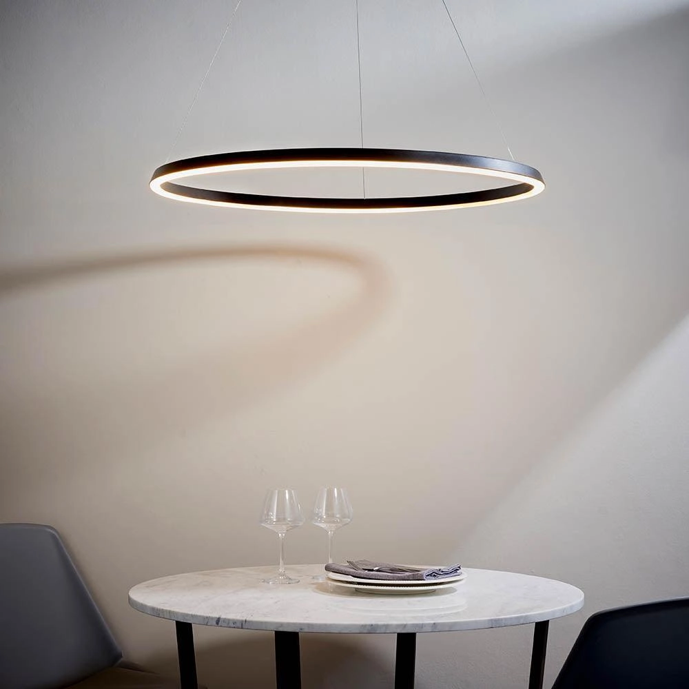 Endon Staten 1 Light Matt Black Pendant Ceiling Light