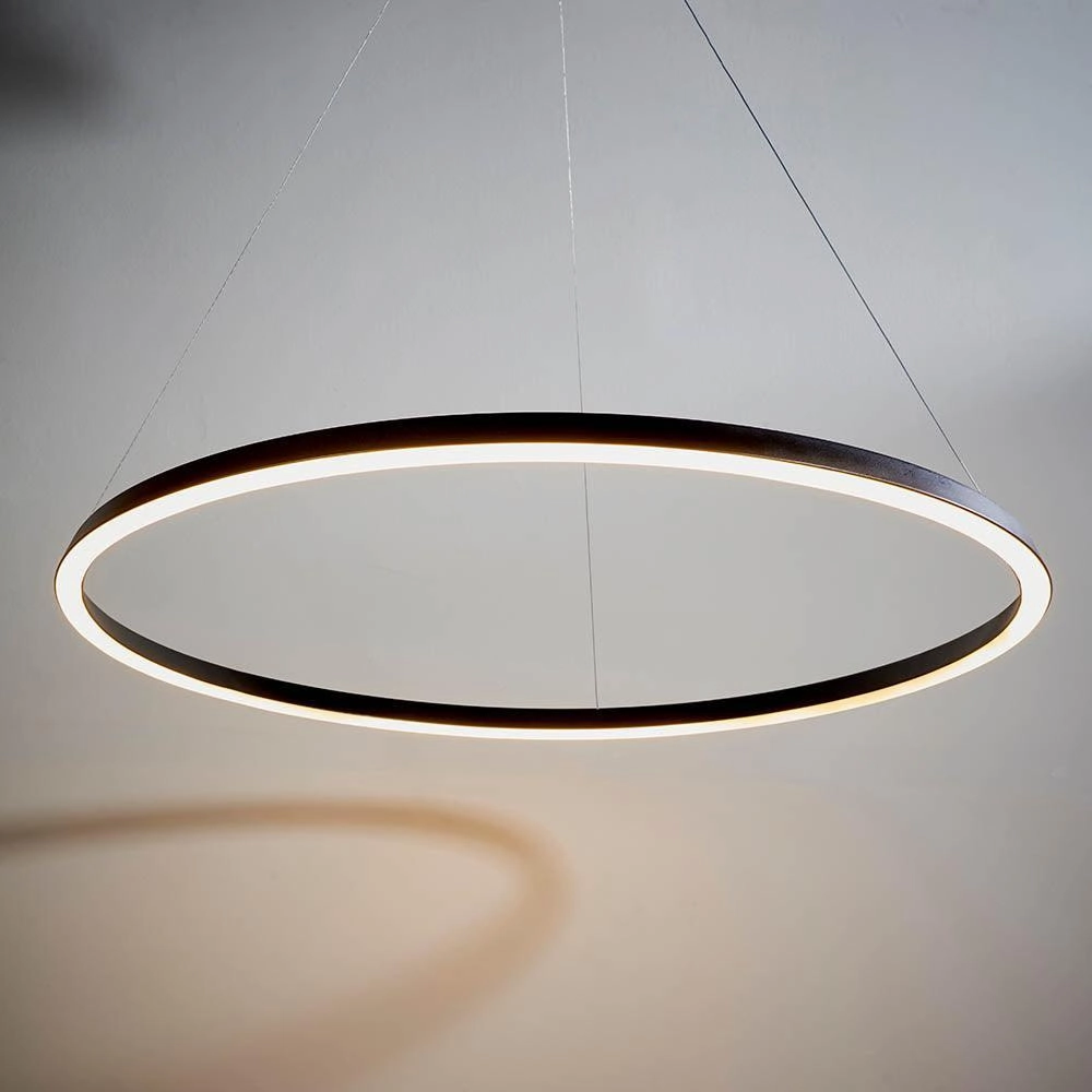 Endon Staten 1 Light Matt Black Pendant Ceiling Light