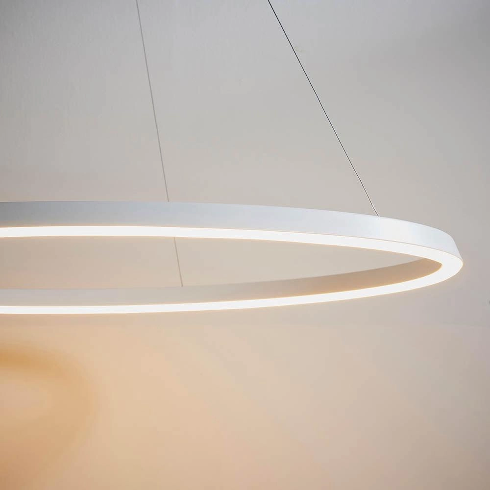 Endon Staten 1 Light Matt White Pendant Ceiling Light