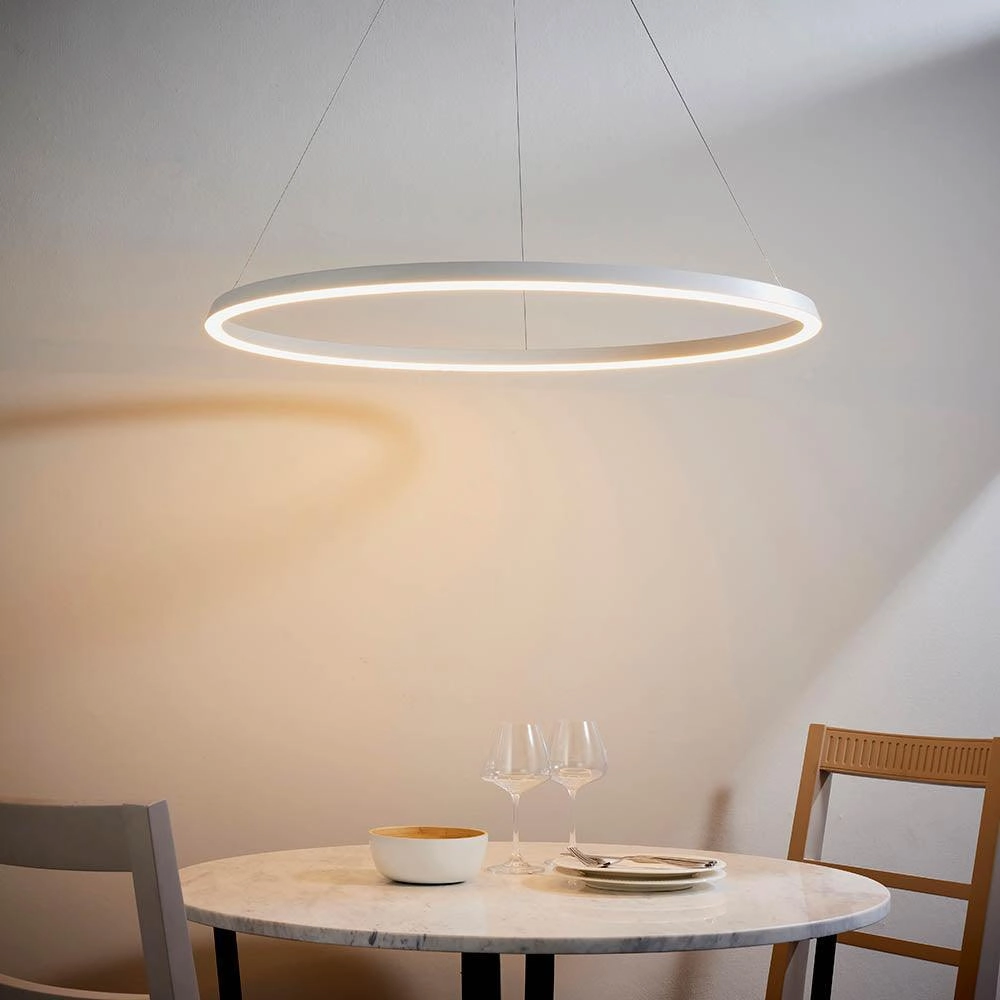 Endon Staten 1 Light Matt White Pendant Ceiling Light