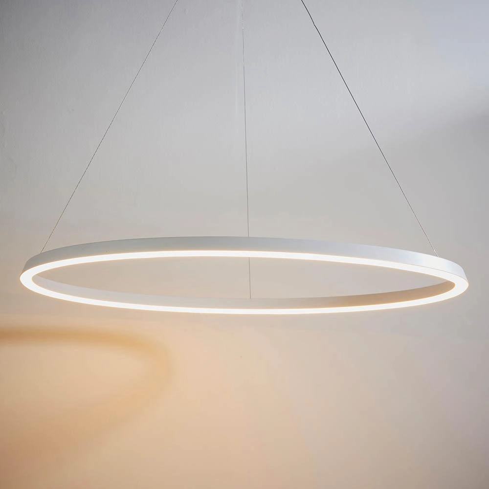 Endon Staten 1 Light Matt White Pendant Ceiling Light