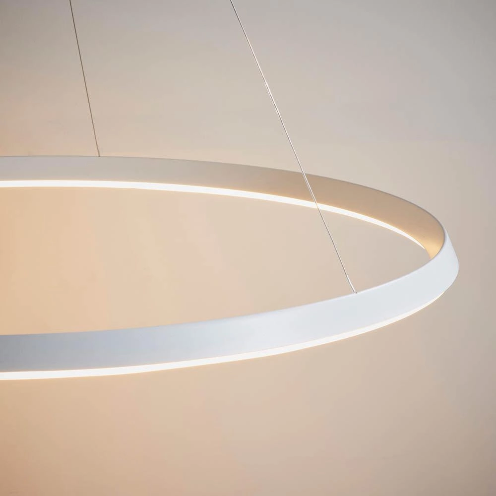 Endon Staten 1 Light Matt White Pendant Ceiling Light