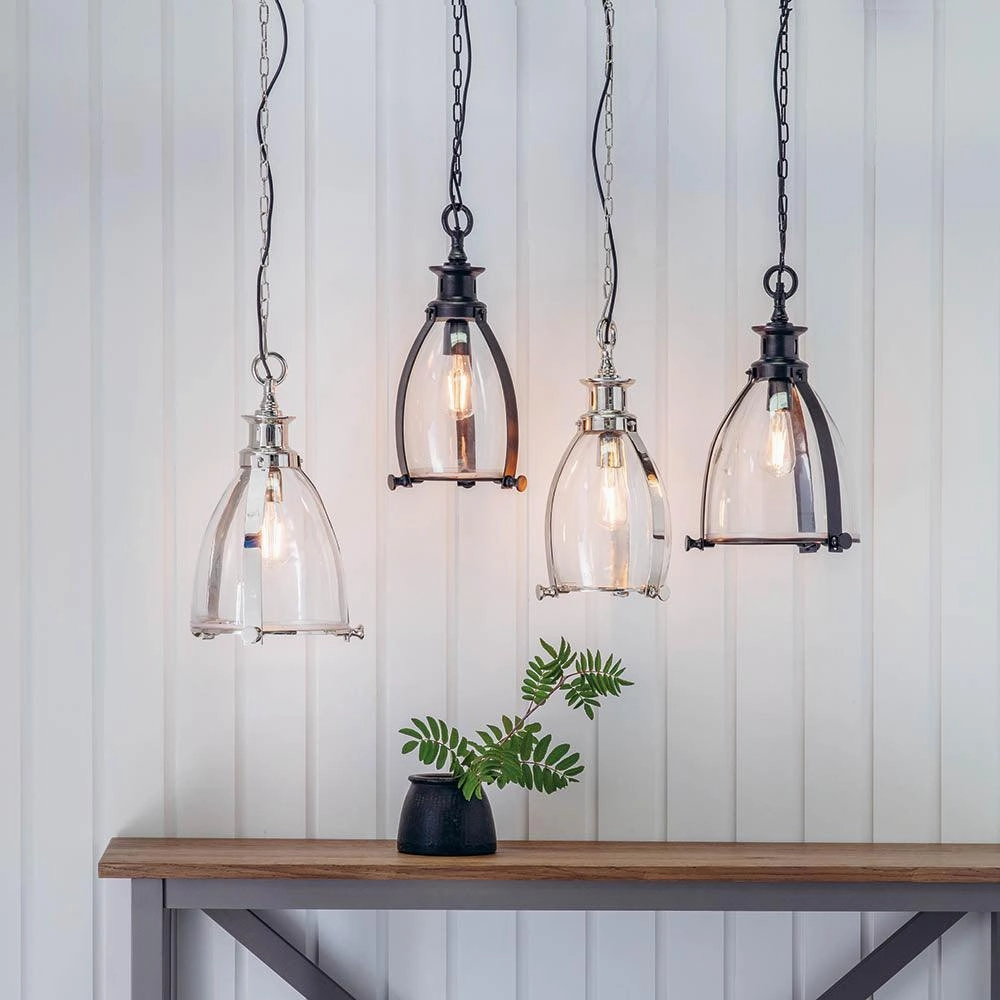 Endon Storni 1 Light Matt Nickel Pendant Ceiling Light