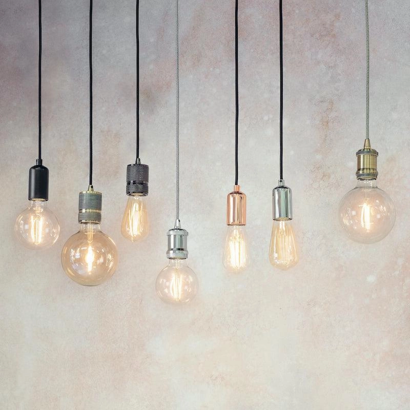 Endon Studio 1 Light Large Black Ceiling Pendant Light