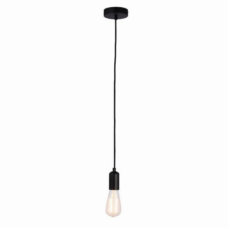 Endon Studio 1 Light Large Black Ceiling Pendant Light