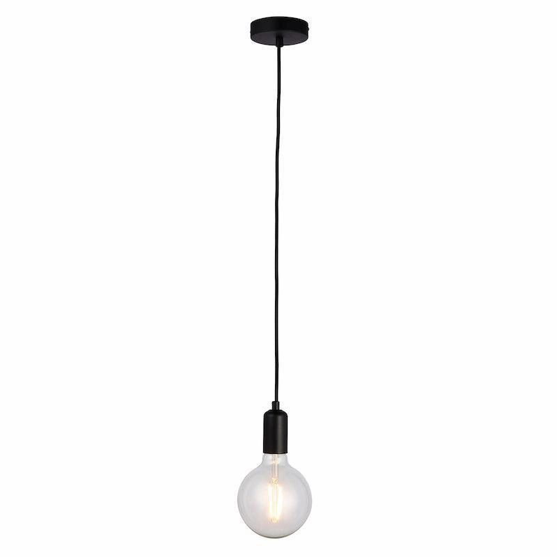 Endon Studio 1 Light Large Black Ceiling Pendant Light
