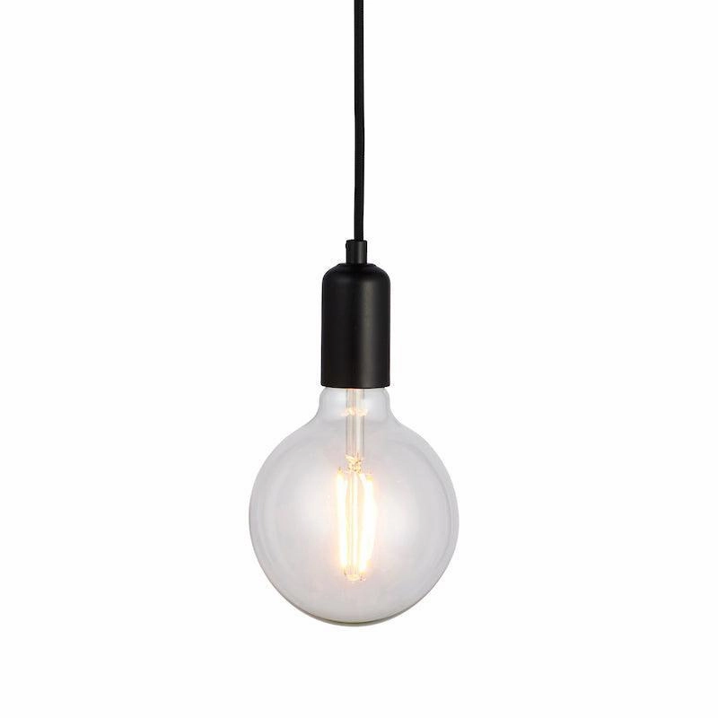 Endon Studio 1 Light Large Black Ceiling Pendant Light