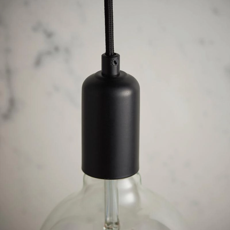 Endon Studio 1 Light Large Black Ceiling Pendant Light