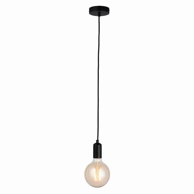 Endon Studio 1 Light Large Black Ceiling Pendant Light
