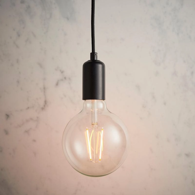 Endon Studio 1 Light Large Black Ceiling Pendant Light