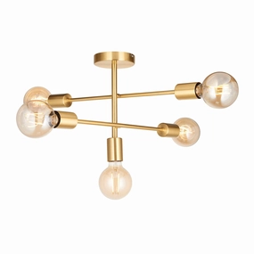 Endon Studio 5 Light Brass Finish Semi Flush Ceiling Light simple ceiling design light