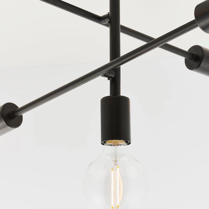 Endon Studio 5 Light Matt Black Semi Flush Ceiling Light